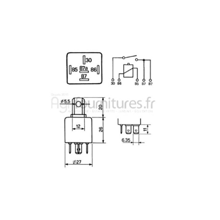 Relais 12V/40a Bepco 63/965-11