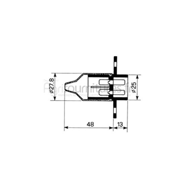 Prise plastique 3 pôles mâles - 12/24V. Bepco 63/1971-6 pour moissonneuse - batteuse