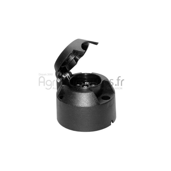 Prise plastique 7 pôles raccords a fiche - 12V. Bepco 63/1971-9 pour tracteur