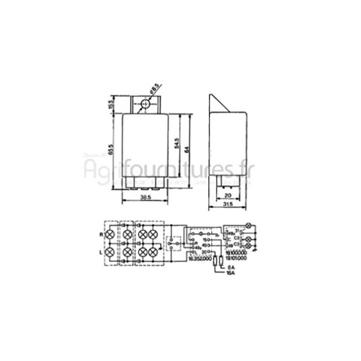Centrale clignotante Bepco 63/961-2 pour tracteur