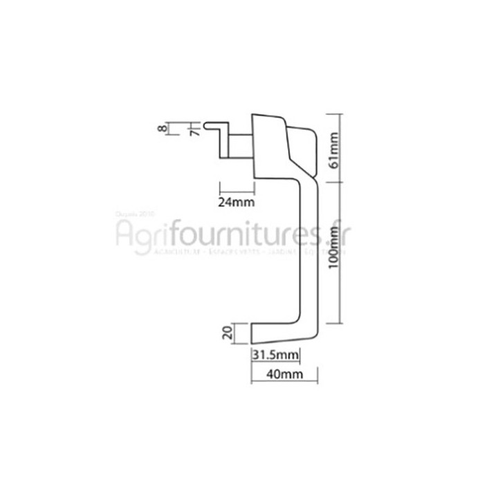 Poignée de porte Bepco 70/4170-30 pour tracteur