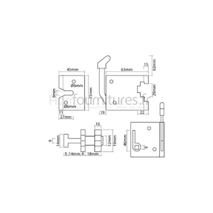 Serrure droite de porte Bepco 70/4170-20 pour tracteur