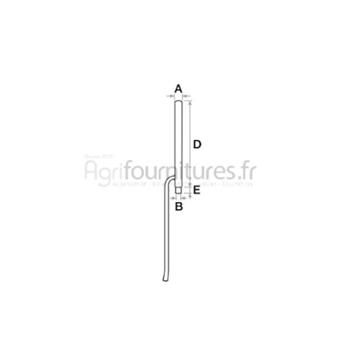 Tube d'échappement Ø int. 45 - l. 720 mm Bepco 23/165-151 pour tracteur