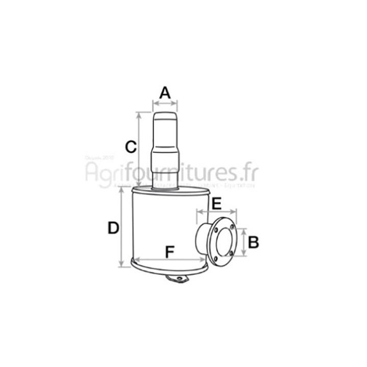 Silencieux d'échappement Ø int. 56 - l. 390 mm Bepco 24/165-117 pour tracteur