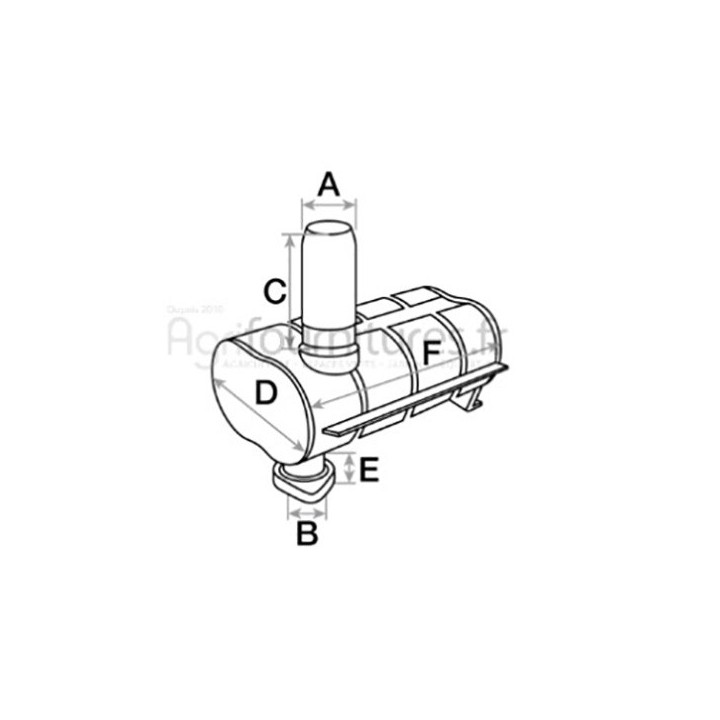 Silencieux d'échappement Ø int. 75 - l. 280 mm Bepco 26/165-22 pour tracteur