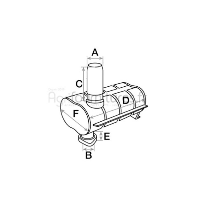 Silencieux d'échappement Ø int. 53 - l. 390 mm Bepco 28/165-134 pour tracteur