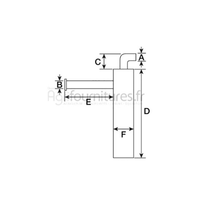 Silencieux d'échappement Ø int. 40 - l. 577 mm Bepco 30/165-157 pour tracteur