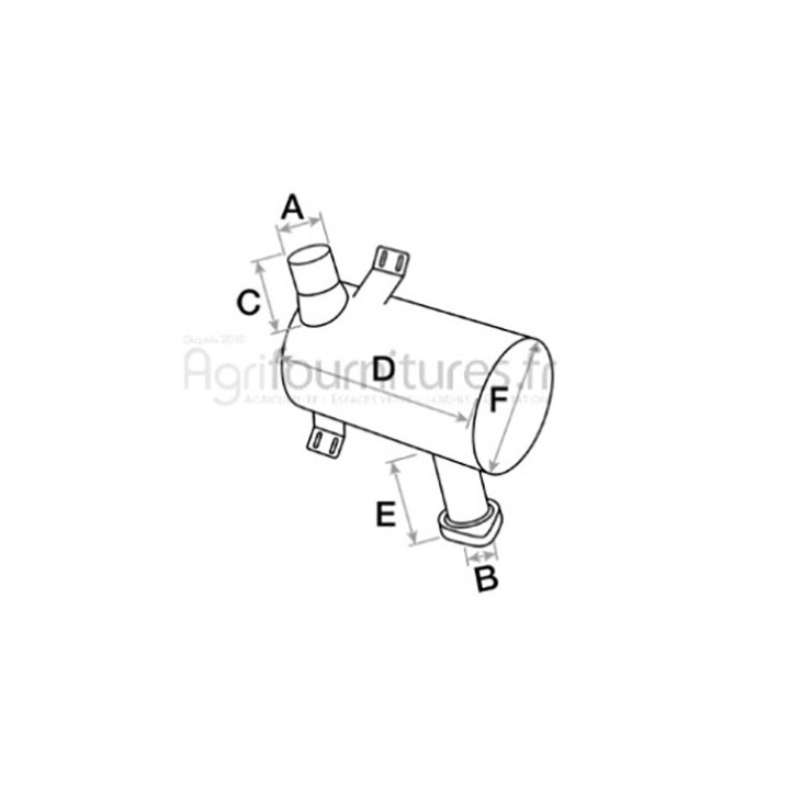Silencieux d'échappement Ø int. 73 - l. 930 mm Bepco 28/165-137 pour tracteur