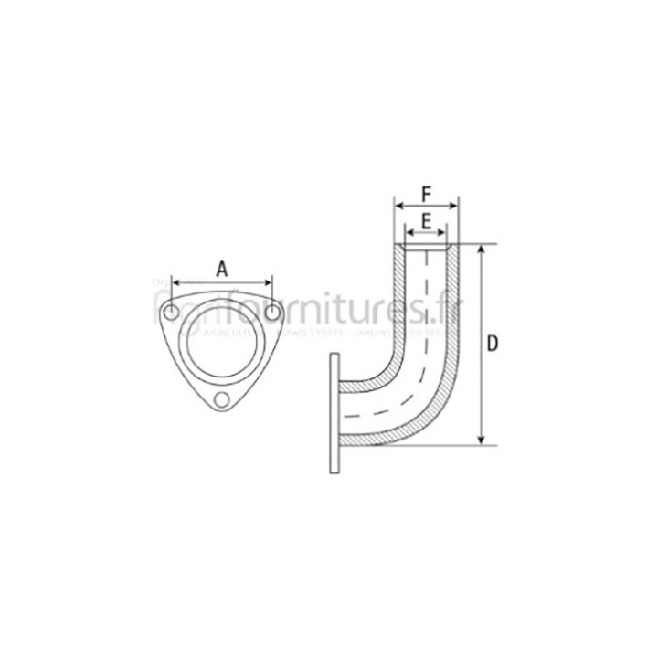 Coude d'échappement Ø 59.7 mm - montage vertical Bepco 24/164-31 pour tracteur