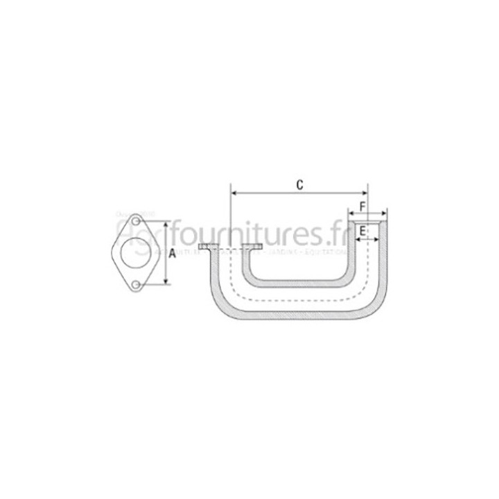 Coude d'échappement Ø 50.7 mm Bepco 30/164-2 pour tracteur