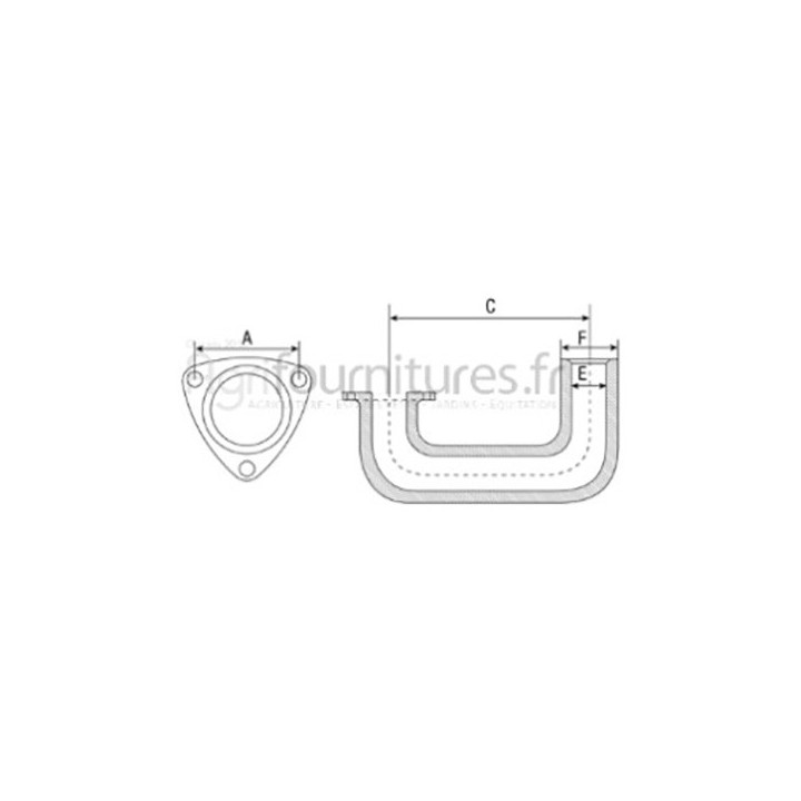 Coude d'échappement Ø 50.4 mm Bepco 30/164-4 pour tracteur