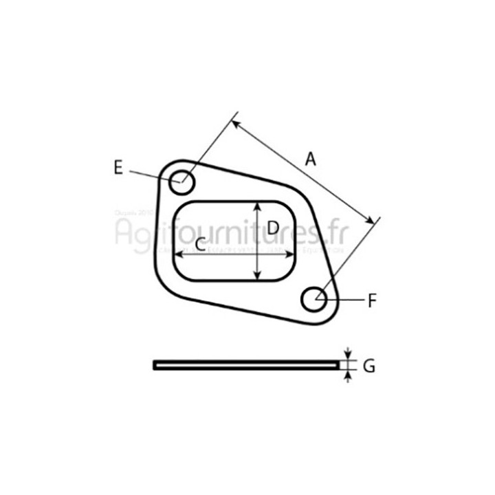 Joint de collecteur d'échappement 48.2 x 34 mm Bepco 30/66-3 pour tracteur