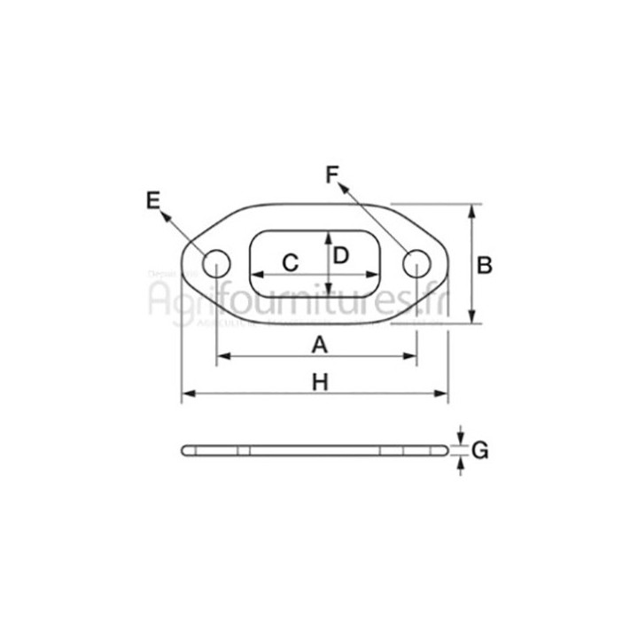 Joint de collecteur d'échappement 46 x 23.6 mm Bepco 28/66-20 pour tracteur