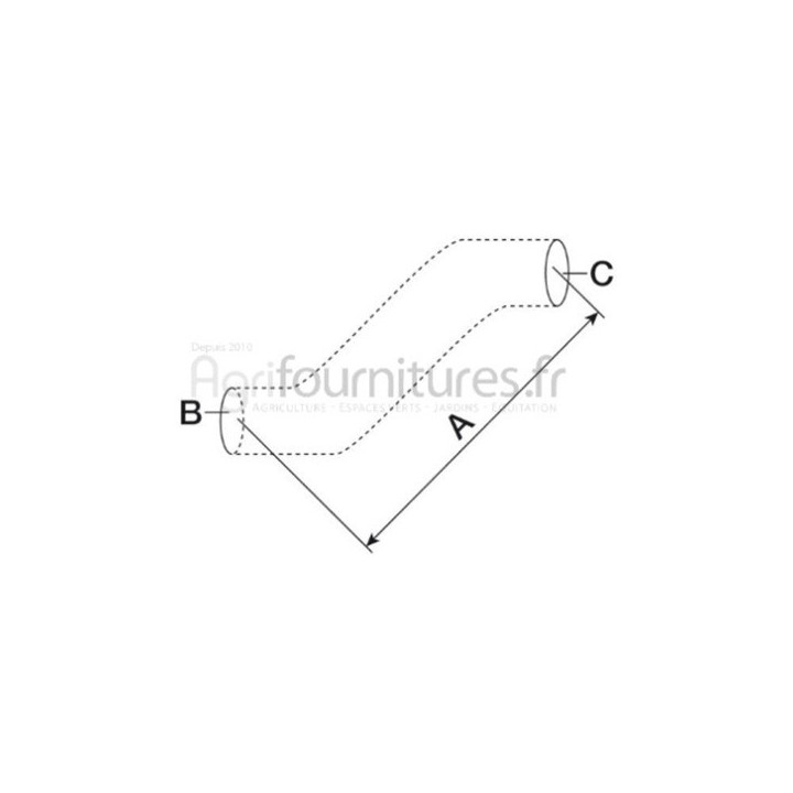 Durite Ø 57 x 66 - l. 310 mm filtre à air Bepco 24/163-20 pour tracteur