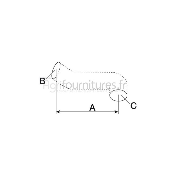 Durite Ø 58 x 58 - l. 430 mm filtre à air Bepco 30/163-10 pour tracteur