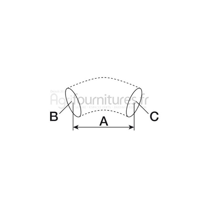 Durite Ø 55 x 55 mm- l 320 mm filtre à air Bepco 23/163-30 pour tracteur