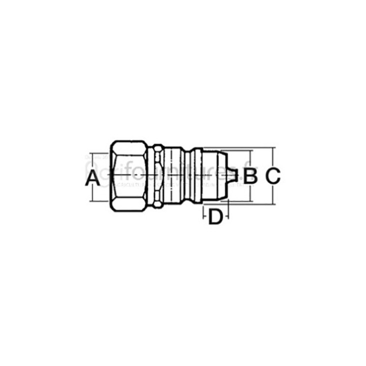 Coupleur iso a (partie male) 44228 bsp - coupleur Ø 23,7mm (1/2) Bepco 69/9475-5
