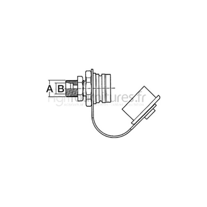 Valve pour système de freinage (partie mâle) tube 13 / m20x1,5 - coupleur Ø 44mm Bepco 69/905-5