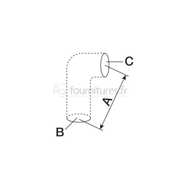 Durite inférieure Ø 36 x 38 mm pour tracteur - Agrifournitures