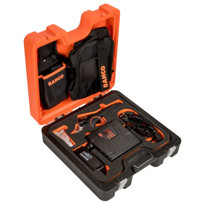 Sécateur à batterie Bahco BCL24 avec batterie, chargeur et accessoires