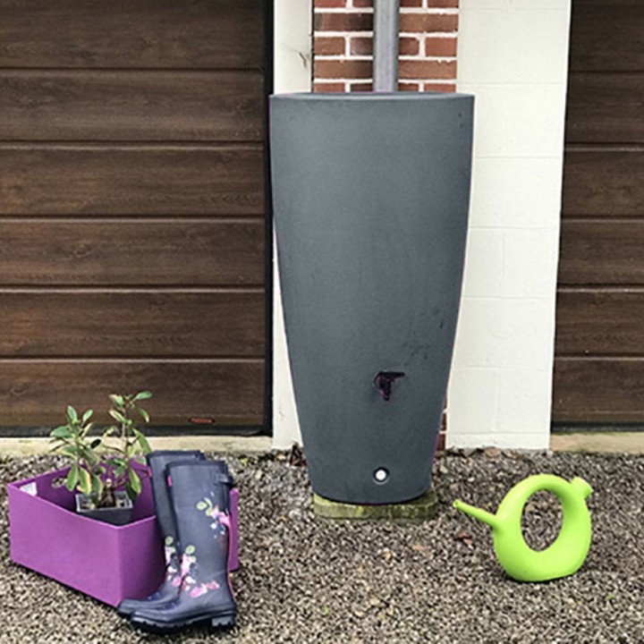 Pot conique récupérateur d'eau gris 200 L Plast'Up
