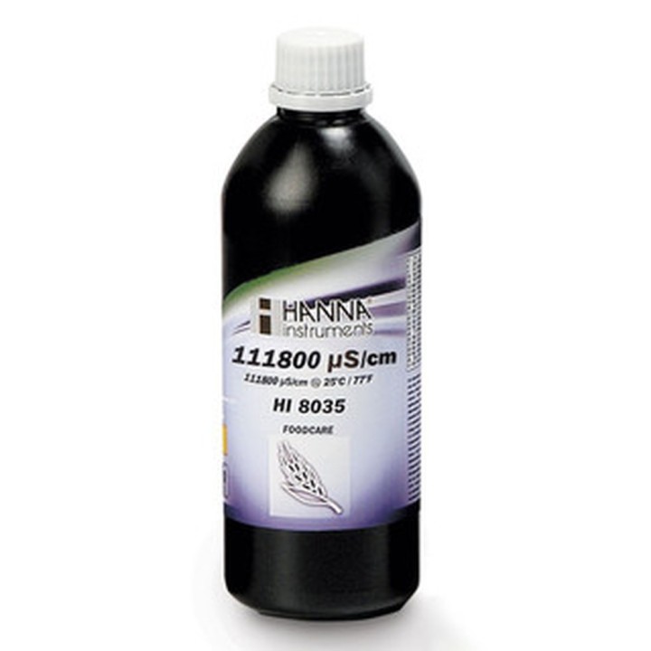Solution d'étalonnage de conductivité Hanna Instruments, 111,8 mS-cm, bouteille FDA 500 mL