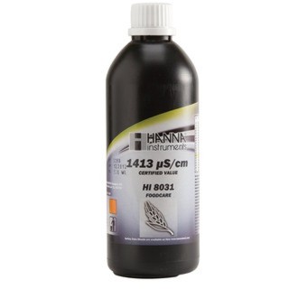 Solution d'étalonnage de conductivité Hanna Instruments, 1413 micro-seconde-cm, bouteille FDA 500 mL