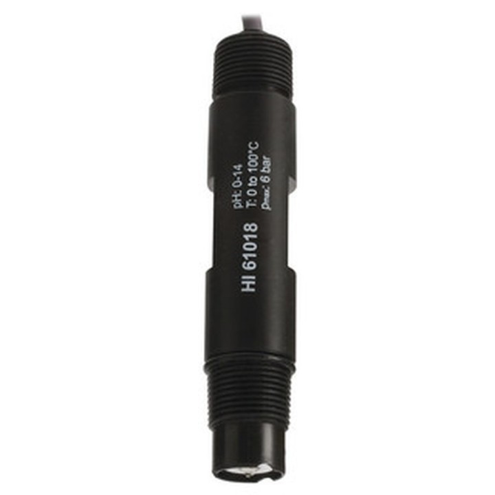 Électrode pH amplifiée Hanna Instruments, hautes températures, entrée diff., Pt100, connecteur BNC, câble 5 m