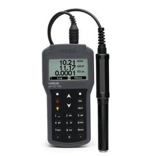 Multiparamètre portatif pH-EC-OD Hanna Instruments avec électrode pH HI829113, connecteur Quick DIN, câble 4 m