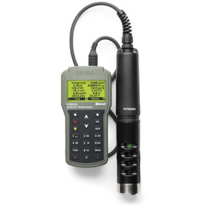 Multiparamètre portatif pH-rédox-EC-LDO Hanna Instruments, Bluetooth, connecteur Quick DIN, câble 40 m