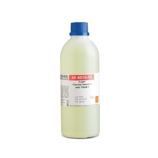 Solution étalon Hanna Instruments, 2 mg-L fluorures au TISAB II, 500 mL