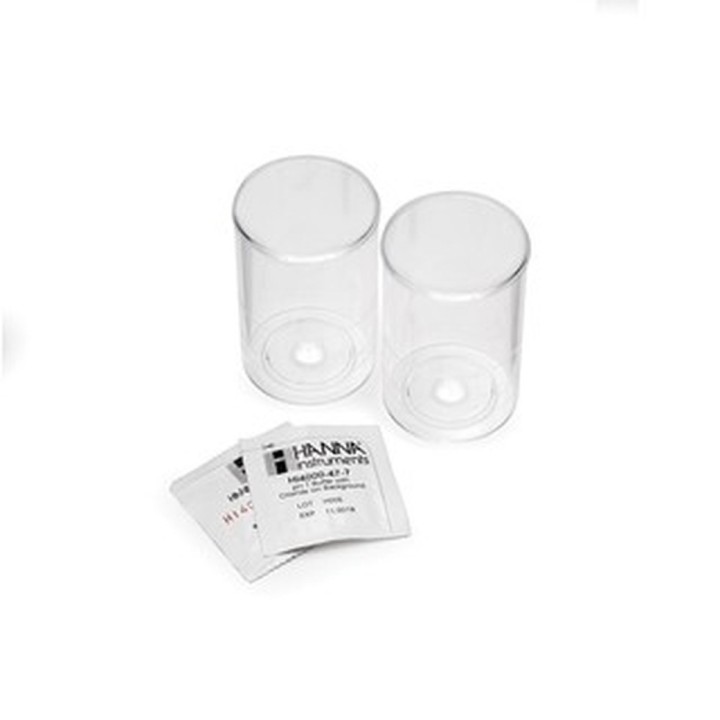 Solutions tampons pH 4 et 7 avec chlorure Hanna Instruments, pour électrodes sélectives à gaz (10 x 25 mL de chaque)