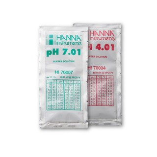 Kit d'étalonnage Hanna Instruments pH 4,01 et pH 7,01, 5 x 20 mL de chaque, certificat d'analyse