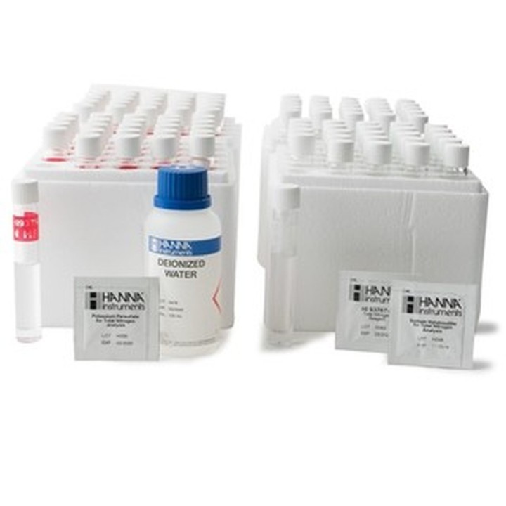 Réactifs azote total Hanna Instruments, 10 à 150 mg-L, 50 tubes prédosés