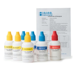 Réactifs liquides Hanna Instruments pour photomètres, chlore total (300 tests)