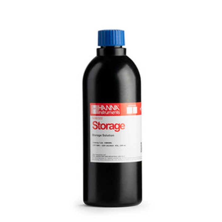 Solution de conservation Hanna Instruments pour électrodes, bouteille FDA 500 mL