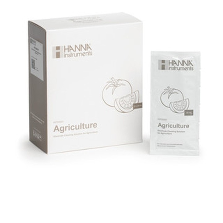 Solution nettoyage Hanna Instruments pour électrodes, applications agricoles, 25 sachets 20 mL