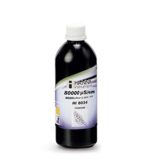 Solution d'étalonnage de conductivité Hanna Instruments, 80,00 mS-cm, bouteille FDA 500 mL