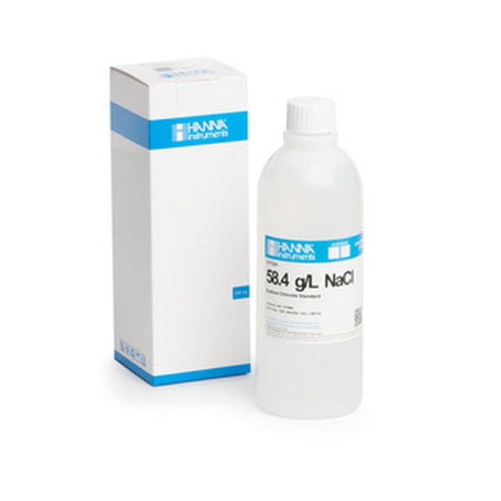 Solution chlorure sodium Hanna Instruments, 58,4 g-L, bouteille 500 mL