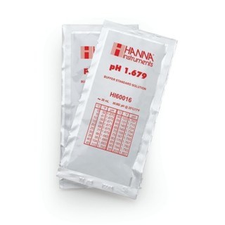 Solution tampon Hanna Instruments, pH 1,679, ±0,002 pH, certificat d'analyse, 25 sachets 20 mL