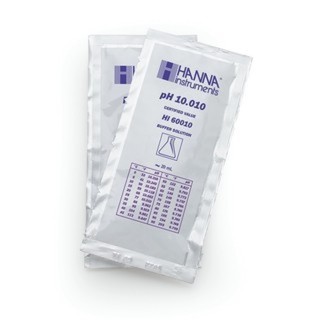 Solution tampon Hanna Instruments, pH 10,010, ±0,002 pH, certificat d'analyse, 25 sachets 20 mL