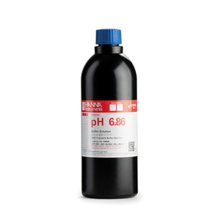 Solution tampon Hanna Instruments, pH 6,86, bouteille FDA 500 mL