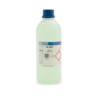 Solution tampon colorée Hanna Instruments, pH 7,01, ±0,01 pH, certificat d'analyse, bouteille 500 mL