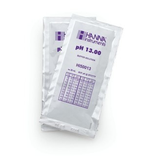 Solution tampon Hanna Instruments, pH 13,00, ±0,01 pH, certificat d'analyse, 25 sachets 20 mL