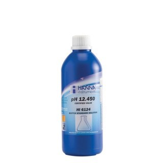 Solution tampon Hanna Instruments, pH 12,450, flacon 500 mL, certificat d'analyse
