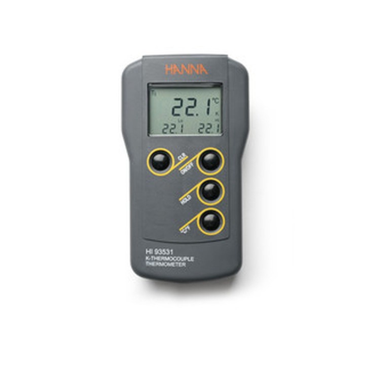 Thermomètre compact étanche à thermocouple type K °C-°F Hanna Instruments, min-max, HOLD, coffret
