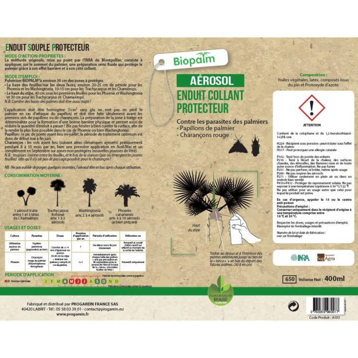 Enduit souple contre les ravageurs des palmiers BIOPALM