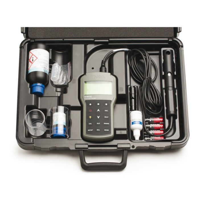 Oxymètre étanche avec baromètre intégré Hanna Instruments, port USB, sonde oxygène polarographique et câble 10 m