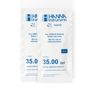 Solution d'étalonnage Hanna Instruments salinité à 35,00 g-L (ppt), 25 sachets 20 mL