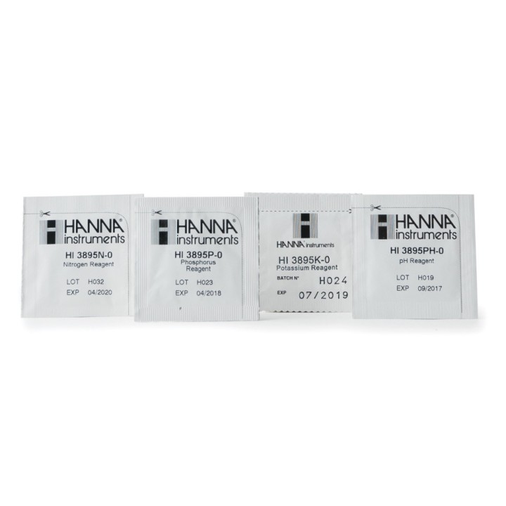 Réactifs de rechange Hanna Instruments pour trousse d'analyse HI3895, 10 tests (N, P, K, pH)